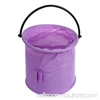 Unique Bargains 7.3" x 6.3" Cylinder Shape Portable Folding Water Bucket Camping Outdoor Fishing Purple   